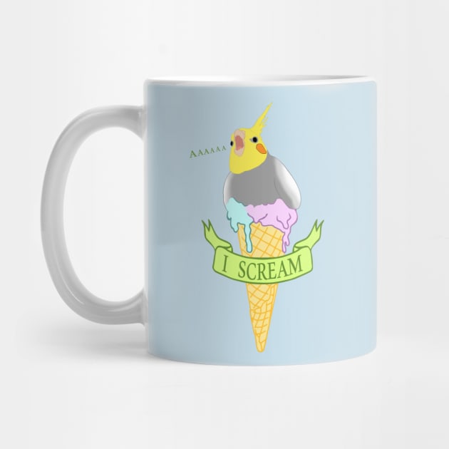 I scream - ice cream cockatiel by FandomizedRose